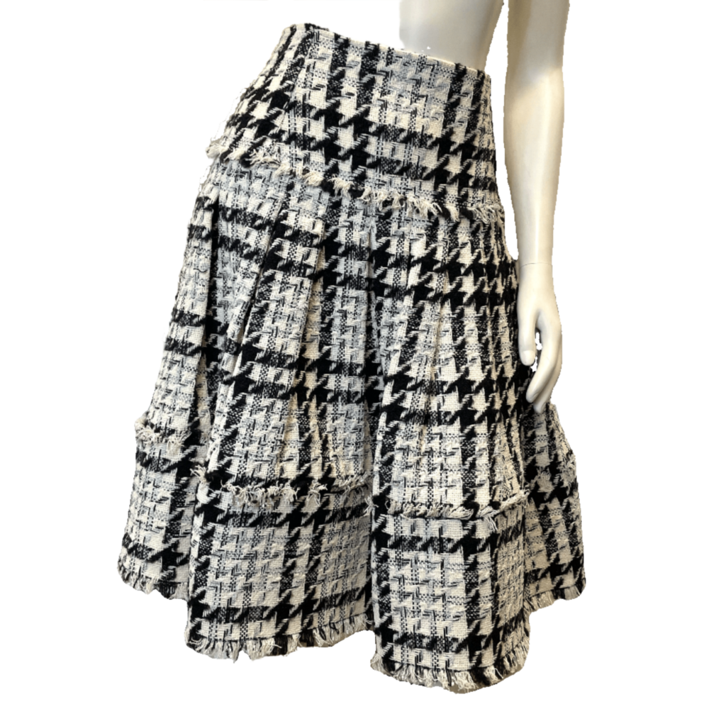 Oscar De La Renta Fall '08 Vintage Designer Tweed Skirt Made In Italy Size 27"